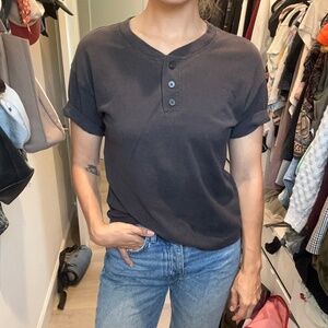 Madewell short sleeve top with buttons